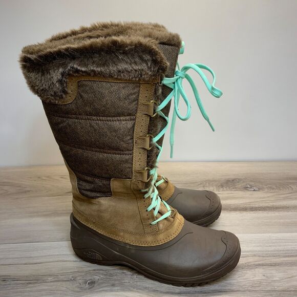 The North Face Boots Women’s Size 11 Shellista Lace Up Fur Trim Waterproof Boot - Picture 1 of 15